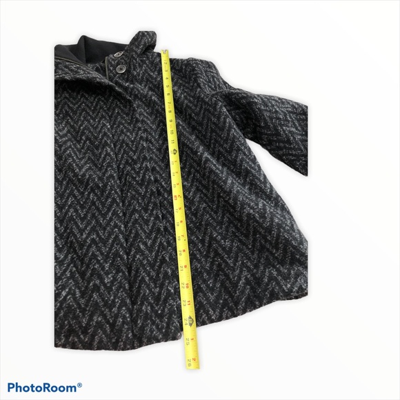 PRANA Med wool jacket Thick Black Gray Chevron - Picture 3 of 13